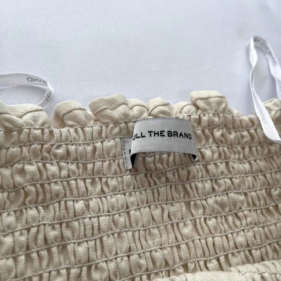 NWOT FAITHFULL THE BRAND LAIS STRAPLESS SMOCKED BELTED CROPPED WIDE LEG JUMPSUIT - Picture 9 of 14